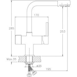 Смеситель для кухни (нержавейка) с отдельным аэратором для питьевой воды Haiba HB70088-5