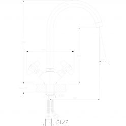 Смеситель для кухни с керамической ручкой Haiba HB4118