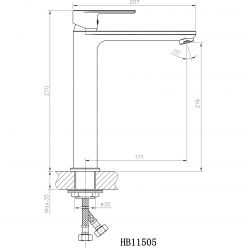 Смеситель для раковины высокий Haiba HB11505-8