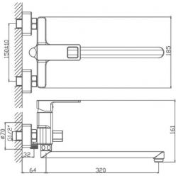 Смеситель для ванны Haiba HB22615