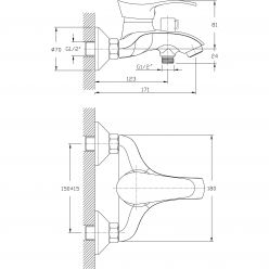 Смеситель для ванны с коротким изливом Haiba HB6001