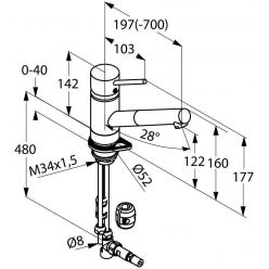 Однорычажный кухонный смеситель для безнапорных водонагревателей Kludi Scope, 339320575