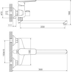 Смеситель для ванны с длинным изливом Haiba HB22198