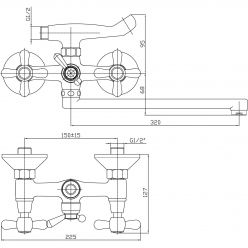 Смеситель для ванны с длинным изливом Haiba HB2125