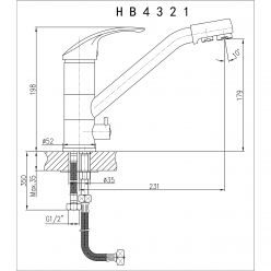 Кухонный настенный смеситель Haiba HB4319