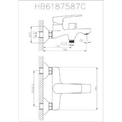 Смеситель для ванны с коротким изливом Haiba HB60587