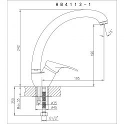 Смеситель для кухни Haiba HB4113-1