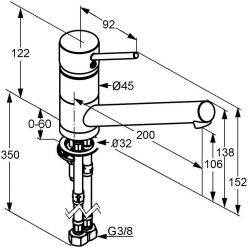 Однорычажный кухонный смеситель Kludi Scope, 339330575