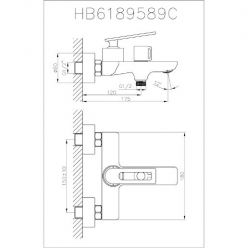 Смеситель для ванны с коротким изливом Haiba HB60589