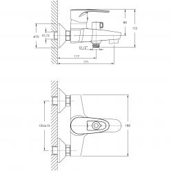 Смеситель для ванны Haiba HB6065