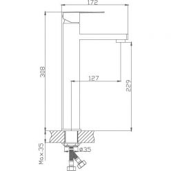 Смеситель для раковины высокий Haiba HB11803