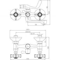 Смеситель для ванны с коротким изливом Haiba HB3024