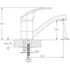 Смеситель для раковины Haiba HB4521-K