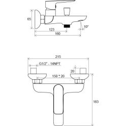 Смеситель для ванны Ravak Classic-CL 022.00/150 X070083