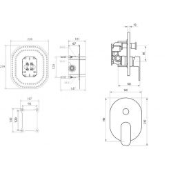 Смеситель для ванны встроенный Ravak Chrome CR.065.00 X070056