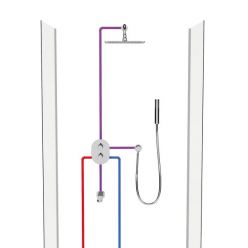 Смеситель термостатический скрытого монтажа Ravak Chrome CR 067.00 для R-box multi, 3 режима X070075