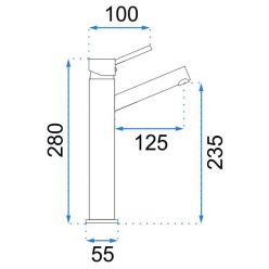 Смеситель Rea LUMI GUN Grey Mat High REA-B8026