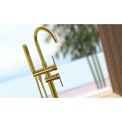 Смеситель для ванны напольный Rea Ortis L. Gold REA-B7430