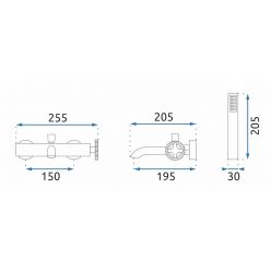 Смеситель для ванны Rea Vertigo BLACK Mat REA-B9669