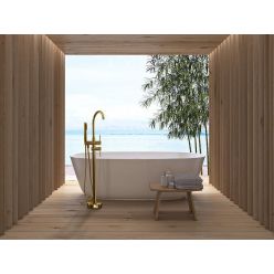 Смеситель для ванны напольный Rea Ortis L. Gold REA-B7430