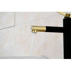 Высокий смеситель для раковины Rea SMART Black Gold REA-B7402