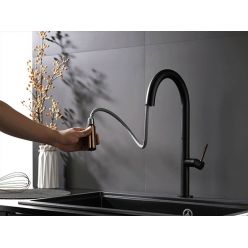Смеситель кухонный REA APOLLO Black / Rose Gold REA-B9601
