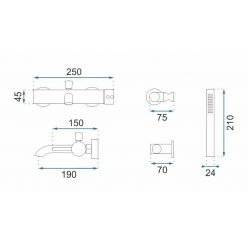 Смеситель для ванны Rea Lungo BLACK REA-B6634