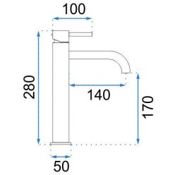 Смеситель для раковины GUSTO Two Black High REA-B8409