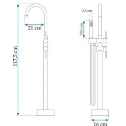 Смеситель напольный Rea Ortis Black REA-B0232