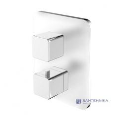 Термостат для ванны скрытого монтажа Omnires Parma PM7436 CRB БЕЛЫЙ/ХРОМ