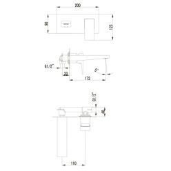 Смеситель настенный для умывальника Omnires Fresh FR7115