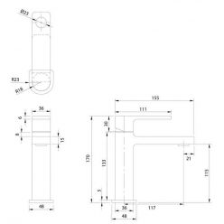 Смеситель для умывальника Omnires Baretti BA7810 BL