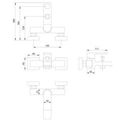 Смеситель для ванны Omnires Baretti BA7830 BL