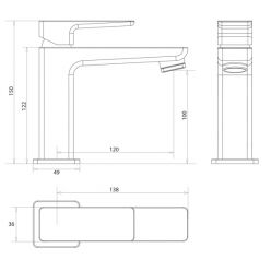 Смеситель для умывальника Omnires Parma PM7410 BL черный