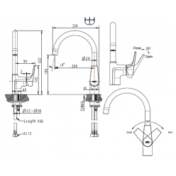 Смеситель для кухни Bravat Vega F7119177CP-3