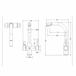 Смеситель для кухни с подключением питьевой воды Bravat Palace F729261CP-RUS