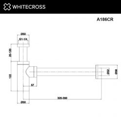 Сифон Whitecross для раковины A186GLB, цвет золото брашированное
