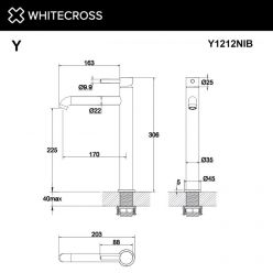 Смеситель Whitecross Y brushed nickel Y1212NIB для раковины, цвет никель брашированный