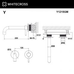 Смеситель Whitecross Y brushed nickel Y1215NIB для раковины, цвет никель брашированный