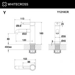 Смеситель Whitecross Y chrome Y1210CR для раковины, цвет хром