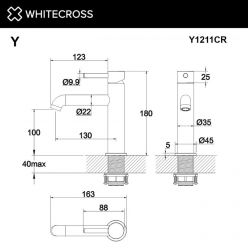 Смеситель Whitecross Y black Y1211BL для раковины, цвет черный матовый