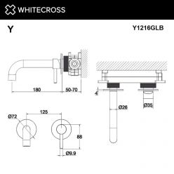 Смеситель Whitecross Y brushed gold Y1216GLB для раковины, цвет брашированное золото