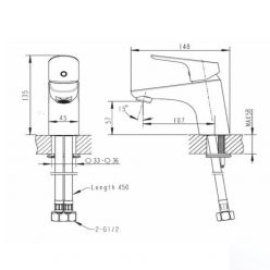 Смеситель для умывальника Bravat DROP F14898C-1