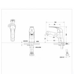 Смеситель для умывальника Bravat FIT F1135188CP-RUS