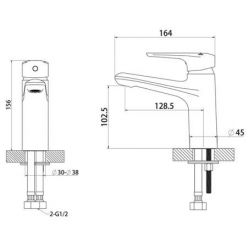 Смеситель для умывальника Bravat Arden F1351385CP