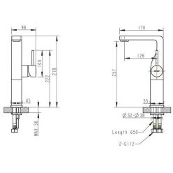Смеситель для умывальника высокий Bravat Arc F16061C-A2