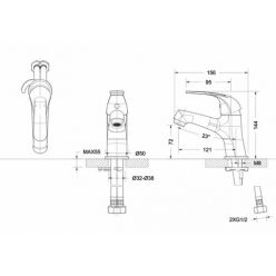 Смеситель для умывальника Bravat FIT F1135188CP-RUS