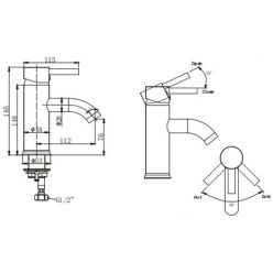 Смеситель для умывальника Bravat Slim F1332366CP-RUS