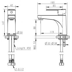 Смеситель для умывальника Bravat Louise F1191183CP-RUS