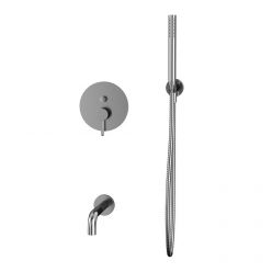 Смеситель Whitecross Y brushed nickel YSET06NIB для ванны, с душевым гарнитуром, цвет никель брашированный